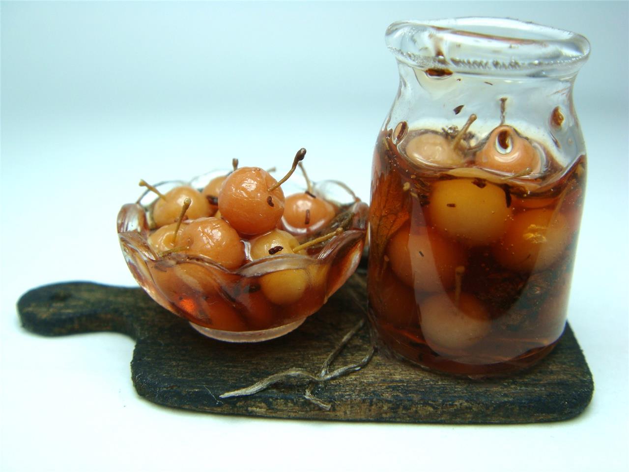 Dollhouse Miniature Pickled Crab Apples Scene - 1:12 scale OOAK