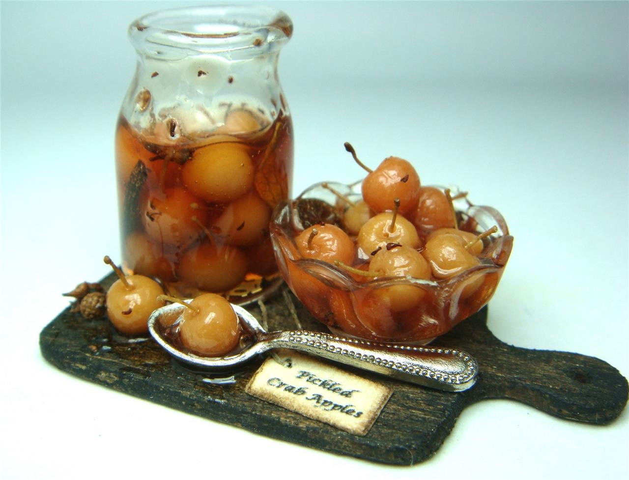 Dollhouse Miniature Pickled Crab Apples Scene - 1:12 scale OOAK