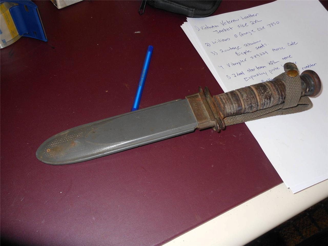 VINTAGE WW2 USN MK2 KA BAR FIGHTING KNIFE WITH SCABBARD ESTATE FRESH
