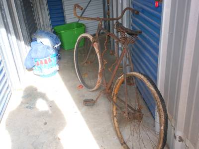 early bicycle with wooden wheels