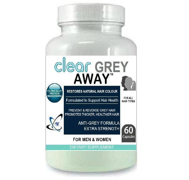 3x Clear Grey Away Anti Grey Pills Catalase Restores Reverses Gray Hair