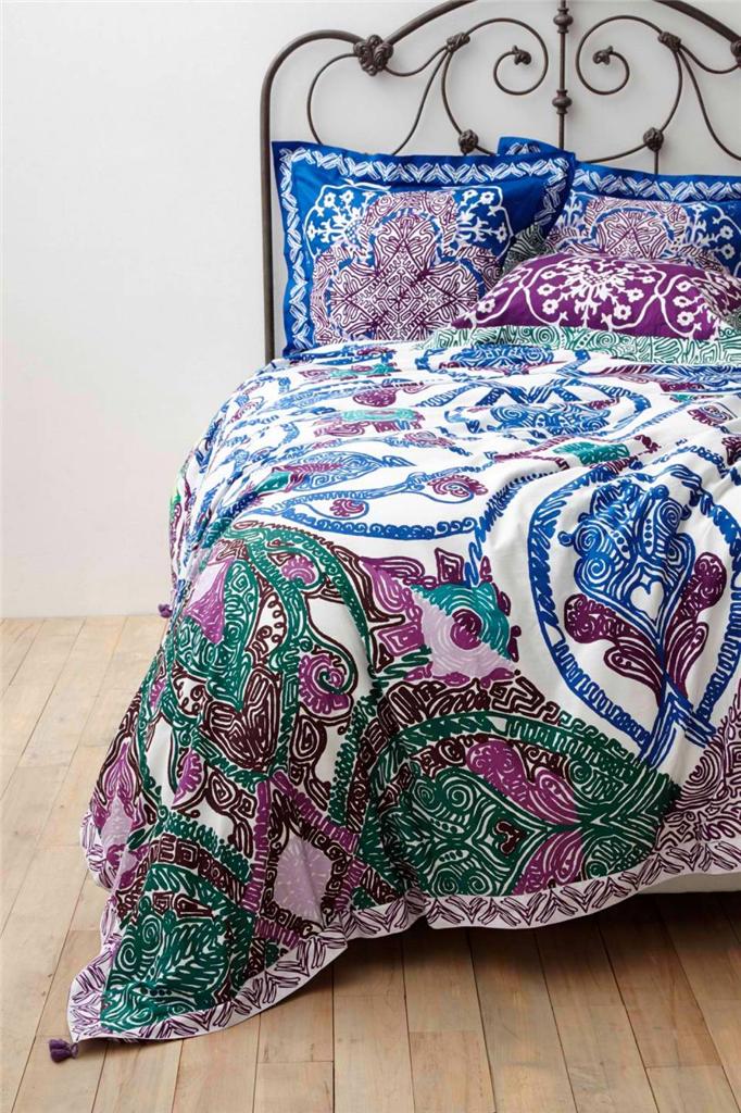 Nwt Anthropologie Isla Duvet Cover Sz Queen Size New Bedding Purple Blue eBay