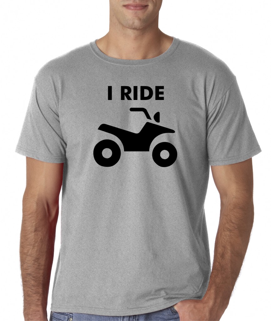 Mens I Ride ATV 4 Wheeler Quad Dirt Bike Rider TShirt Tee eBay