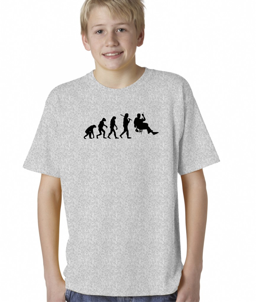 Kids Boys Childrens Evolution of Man Mountain Climbing Rock Hiking T