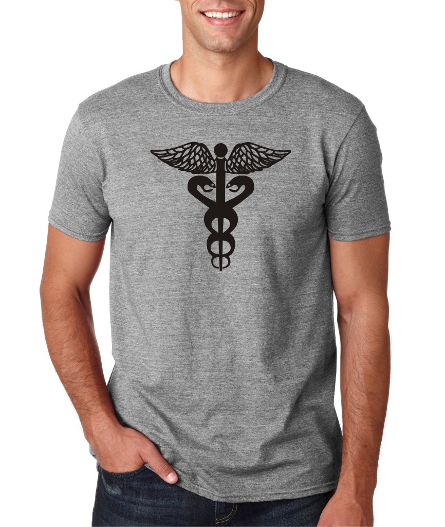 Mens Caduceus Symbol Medical Graphic Doctor Nurse TShirt Tee eBay