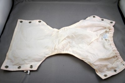 Vintage Plastic Rubber Baby Pants Diaper Cover Snaps Pink Frilly