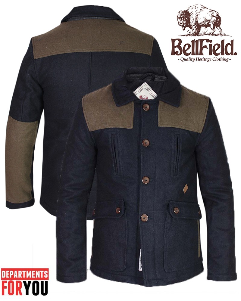 Bellfield Mens Designer Donkey Jacket Military Jacket Winter Warm Down