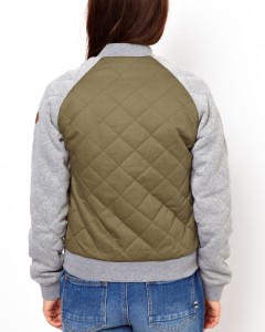 Bellfield Womens Quilted Bomber Jacket sweat Sleeves Quilted Varsity