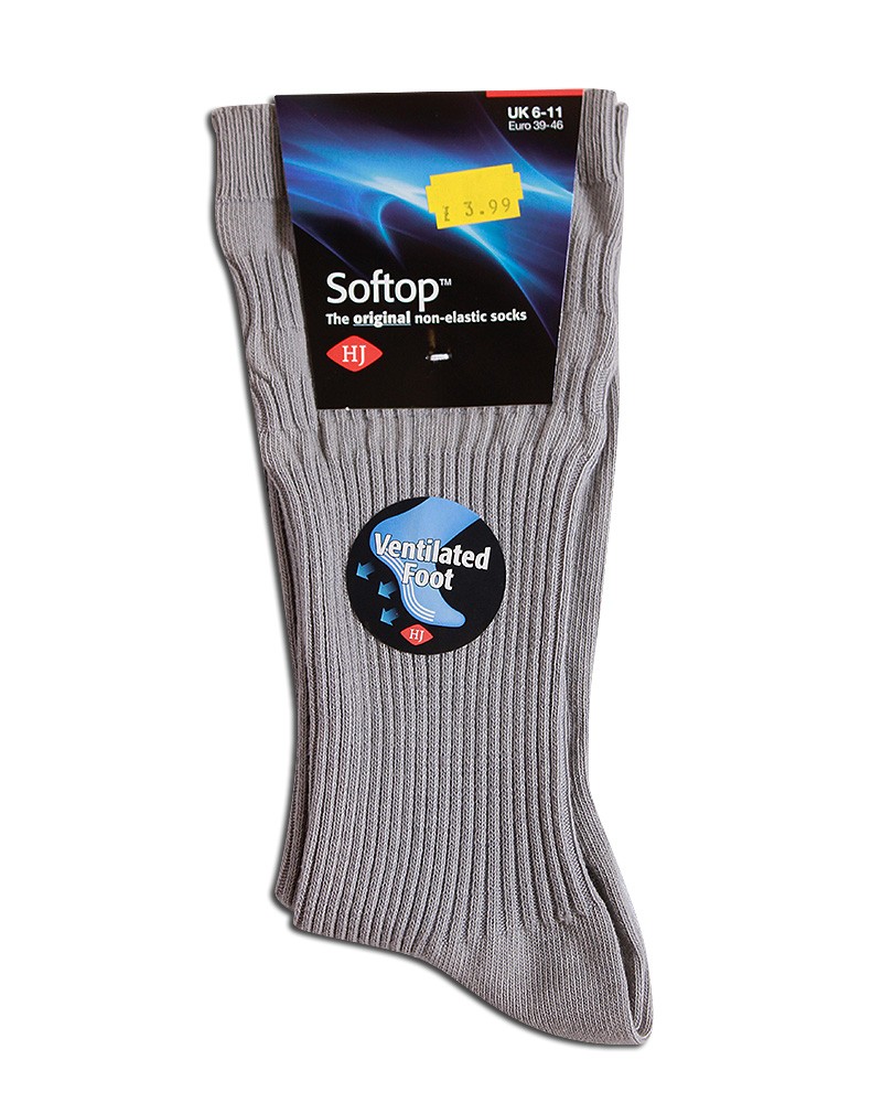 Mens Socks Softop Cotton Rich NonElastic Lightweight Soft Top 8