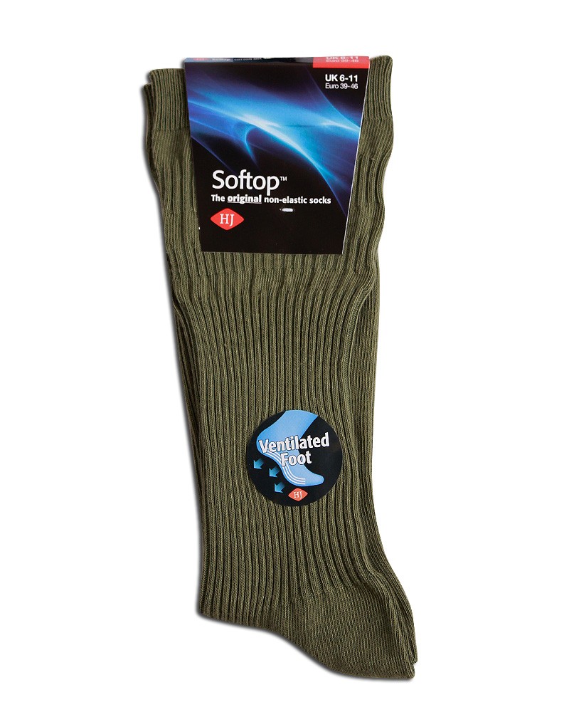 Mens Socks Softop Cotton Rich NonElastic Lightweight Soft Top 8