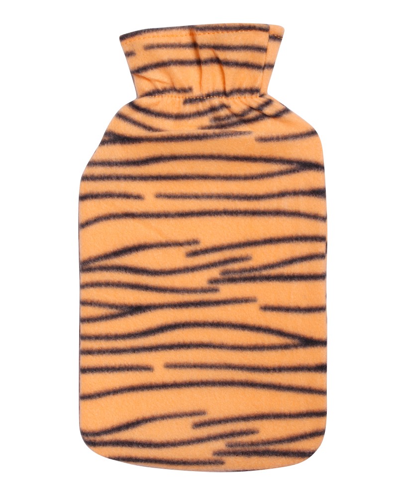 2 LITRE Hot Water Bottle Cover Animal Print Zebra Leopard Fake Fur