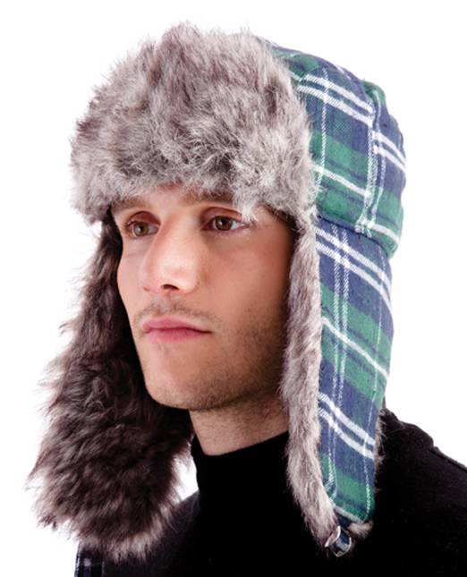 Mens Trapper Hat Russian Style Faux Fur Warm Winter Flap Hats Cossack