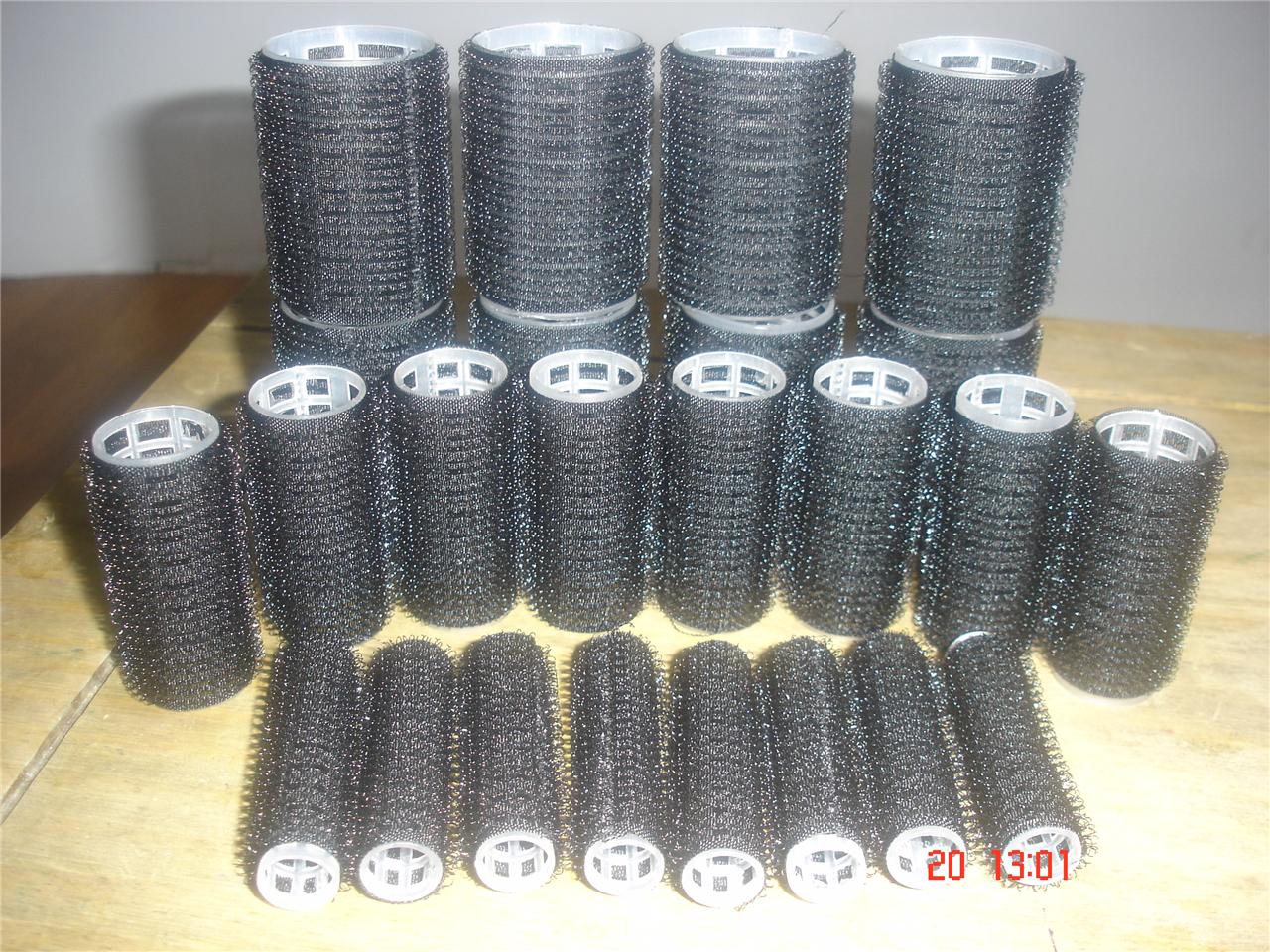 24 OR 36 Velcro Hair Rollers Black Pink OR Mixed Small MED Large Bnip eBay