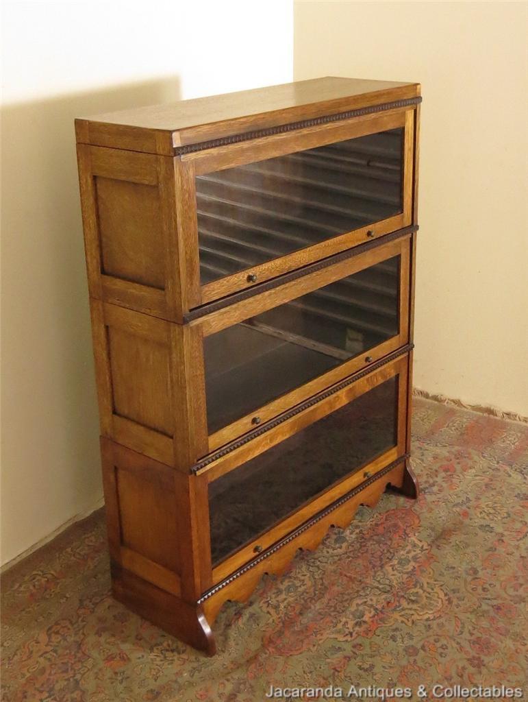 Antique BEARD WATSON Maple Solicitors 3 tiered Bookcase