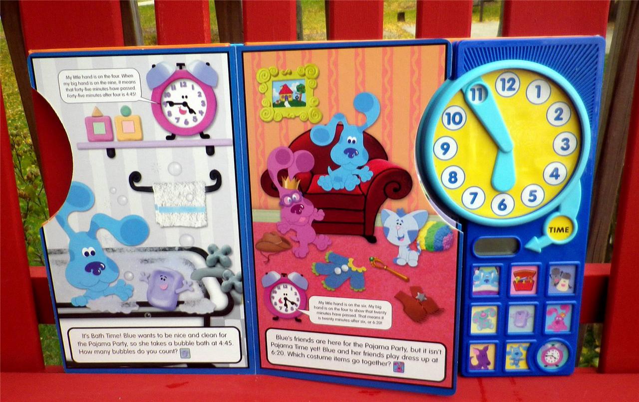 BLUES CLUE THINKING CHAIR LEARN TO TELL TIME BLUE & TICKETY TOCK & BLUE