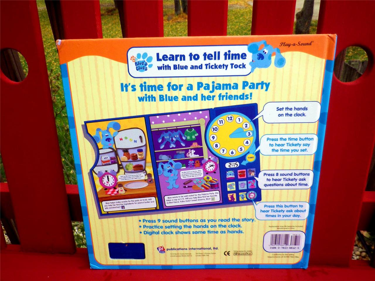 BLUES CLUE THINKING CHAIR LEARN TO TELL TIME BLUE & TICKETY TOCK & BLUE