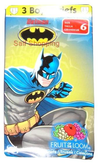 Fruit of the Loom Warner Bros DC Comics Batman Boys Cotton Briefs 3Pair Size 4~6