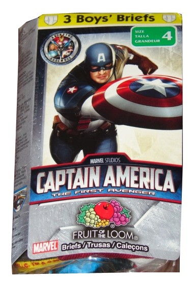 Fruit of the Loom Marvel Comics Captain America Boys Cotton Briefs 3 Pairs 4~6