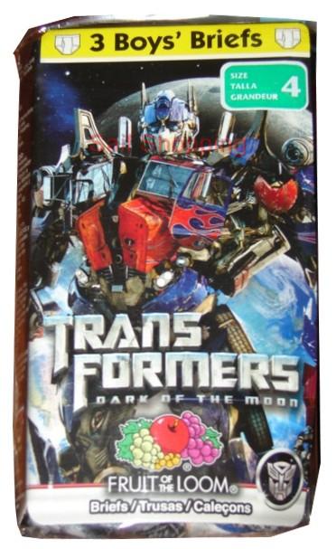 Fruit of the Loom Transformers 3 Boys Cotton Briefs x 3 Pairs * Size 4