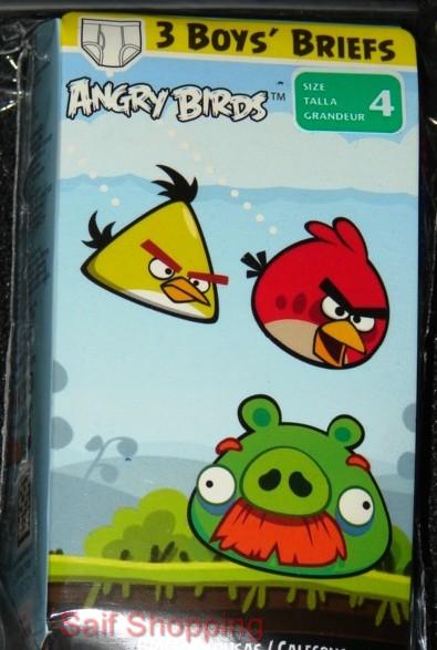  Details about  Fruit of the Loom Angry Birds Boys Cotton Briefs x 3 Pairs * Sizes 4 ~ 6