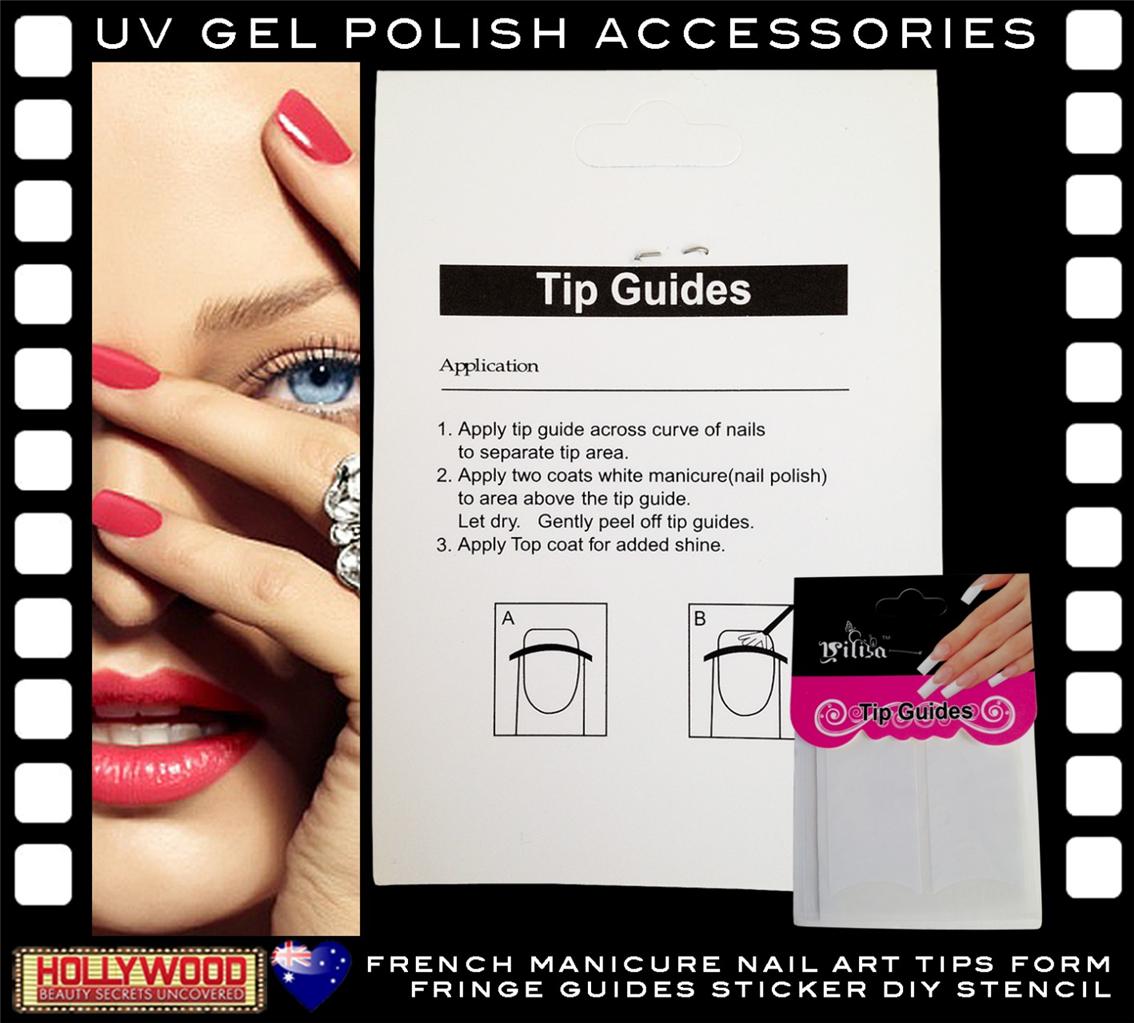 French Manicure Nail Tip Sticker GuidesUV Gel Polish3 Packs (32 Tips