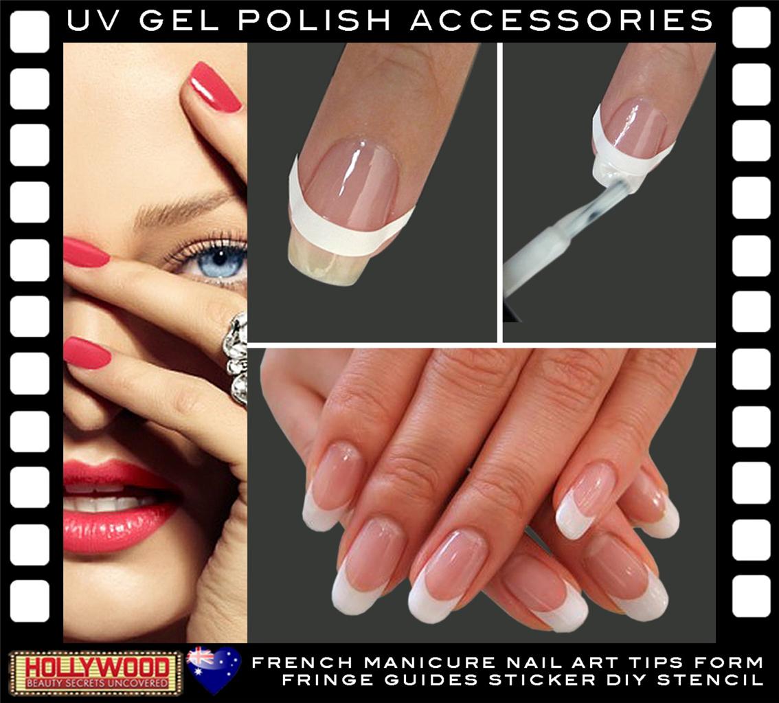 French Manicure Nail Tip Sticker GuidesUV Gel Polish3 Packs (32 Tips