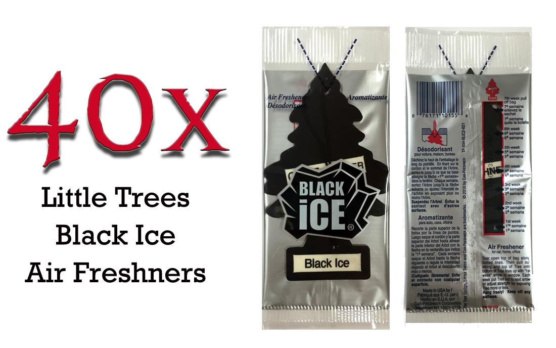 40x BLACK ICE LITTLE TREES AIR FRESHENERS Car/Truck Fragrance Freshener