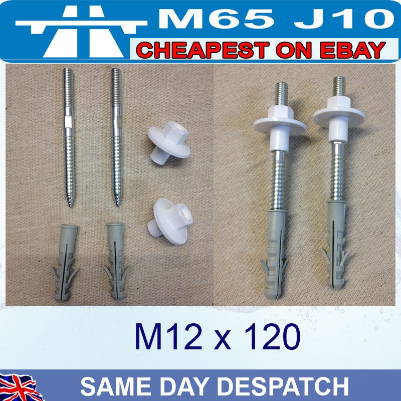Pair M12 large Basin Wall sink Fixing Bolts Fischer Fixings fisher type