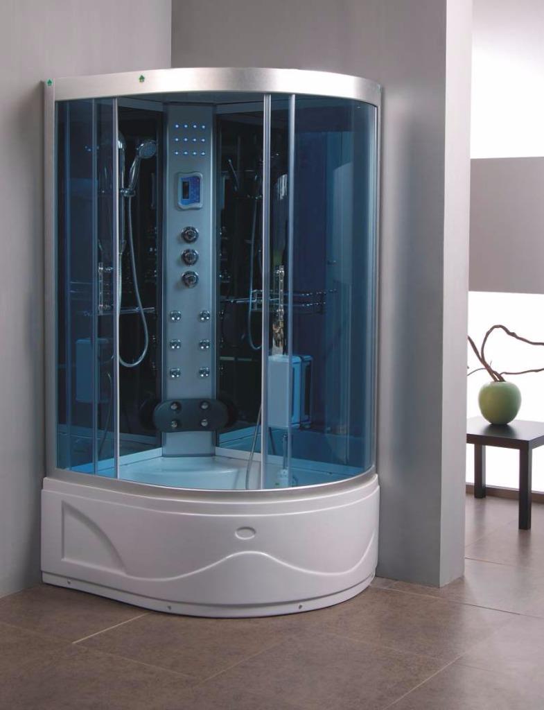 Offset Corner Thermostatic Steam Shower Combined Bath Cubicle Glass