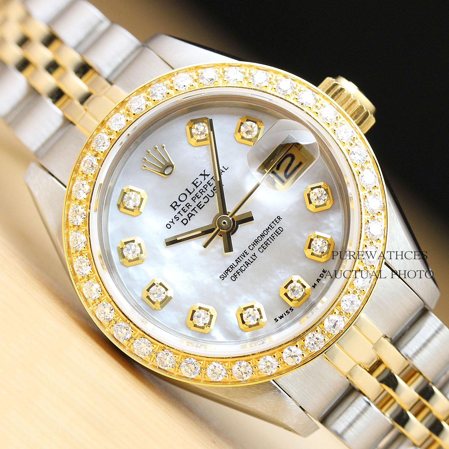 rolex oyster perpetual datejust gold diamond
