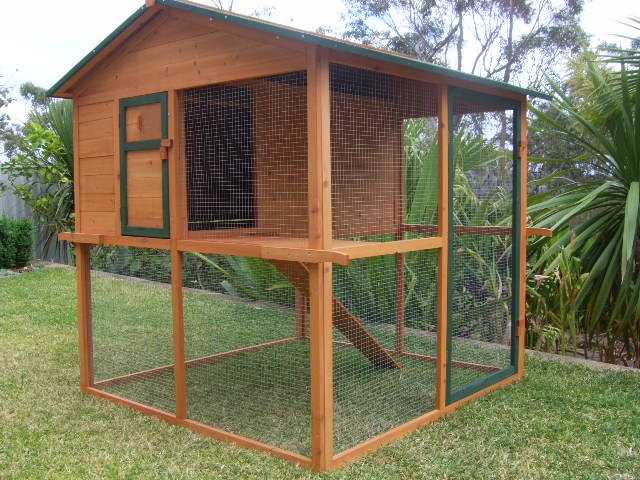 Chicken Rabbit Cat Enclosure Hutch Cage Coop ESTATE Brown ASSEMBLED 