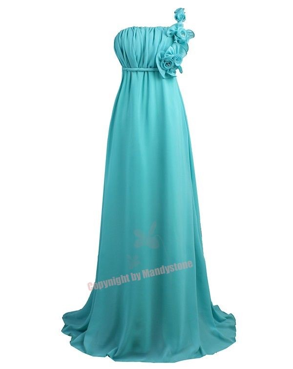 Sexy One Shoulder Long Flower Evening Dresses S M L XL 2XL - Picture 2 of 5