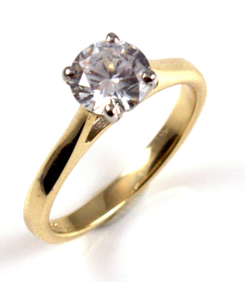 Diamond Unique Solitaire 9ct Gold Ring 1ct Engagement Ring 