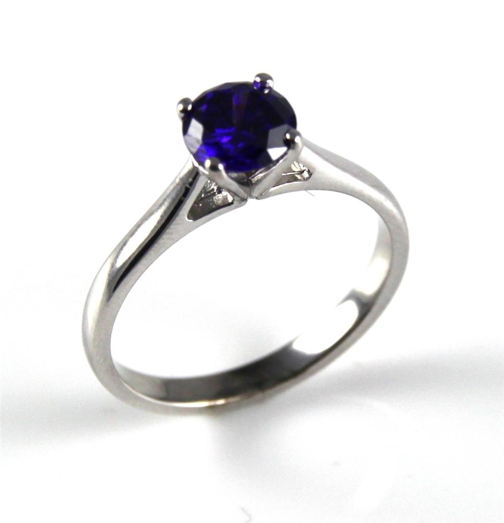 Details about Tanzanite Diamond-Unique 1ct Solitaire Ring Solid Silver