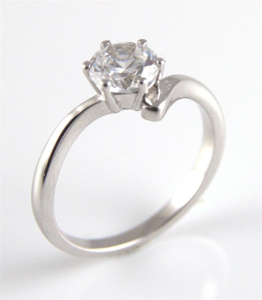... about Diamond-Unique 1ct Crossover Shank Engagement Ring Solid Silver