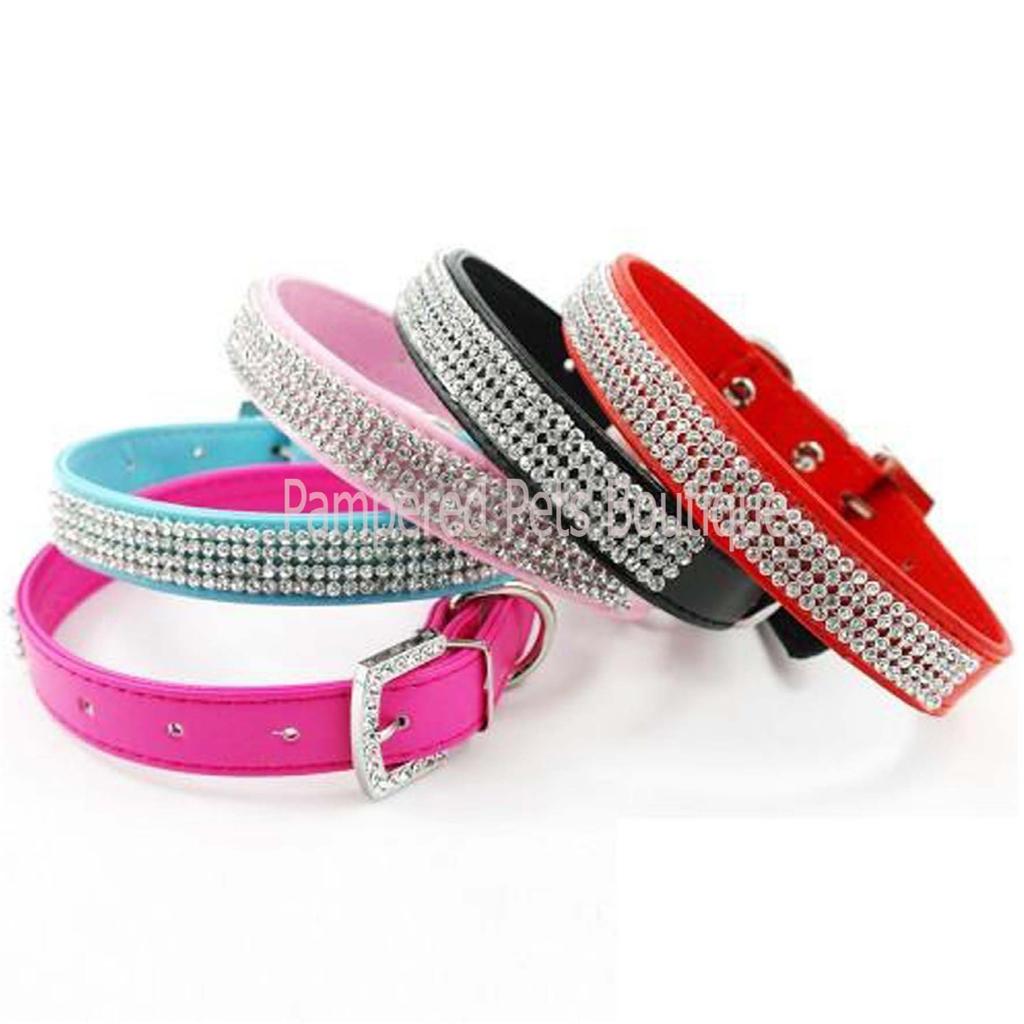 -Rhinestone-Dog-Collar-Leather-Diamante-Collars-Bling-PINK-BLUE-BLACK ... -Rhinestone-Dog-Collar-Leather-Diamante-Collars-Bling-PINK-BLUE-BLACK ...