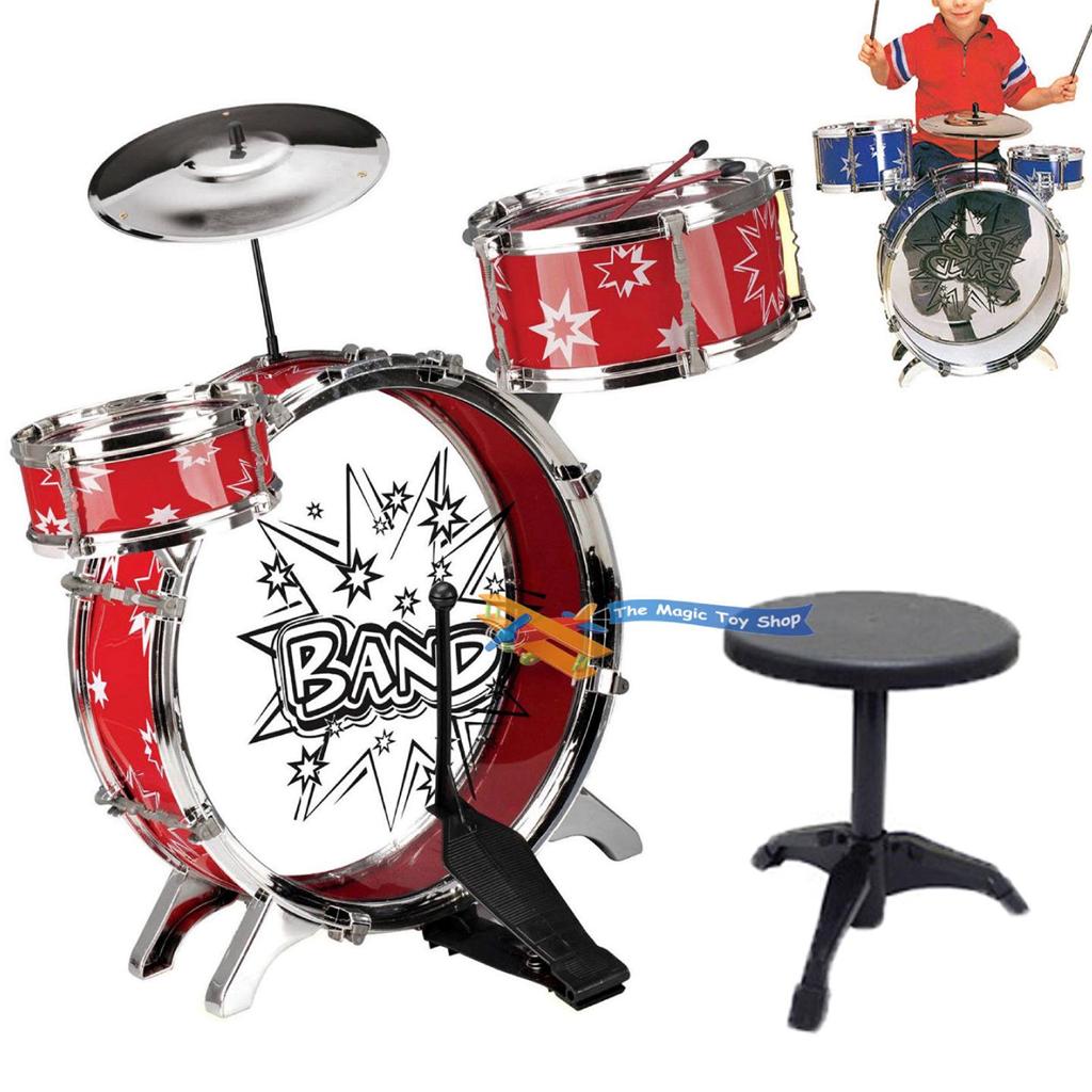 Childs Kids My First Jazz Beat Sound Drum Kit Play Set Drums Musical