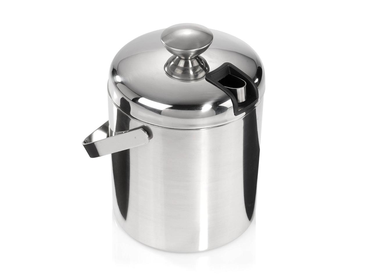 Large Double Walled Stainless Steel Insulated Ice Bucket With Tongs Lid