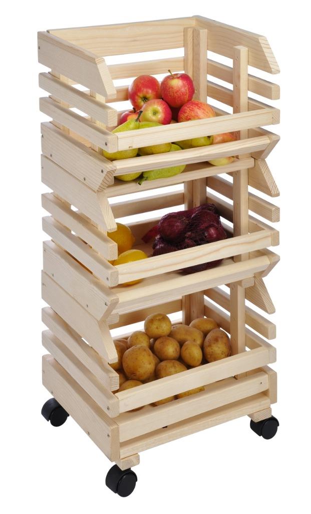 Wooden Kitchen Vegetable Storage Rack