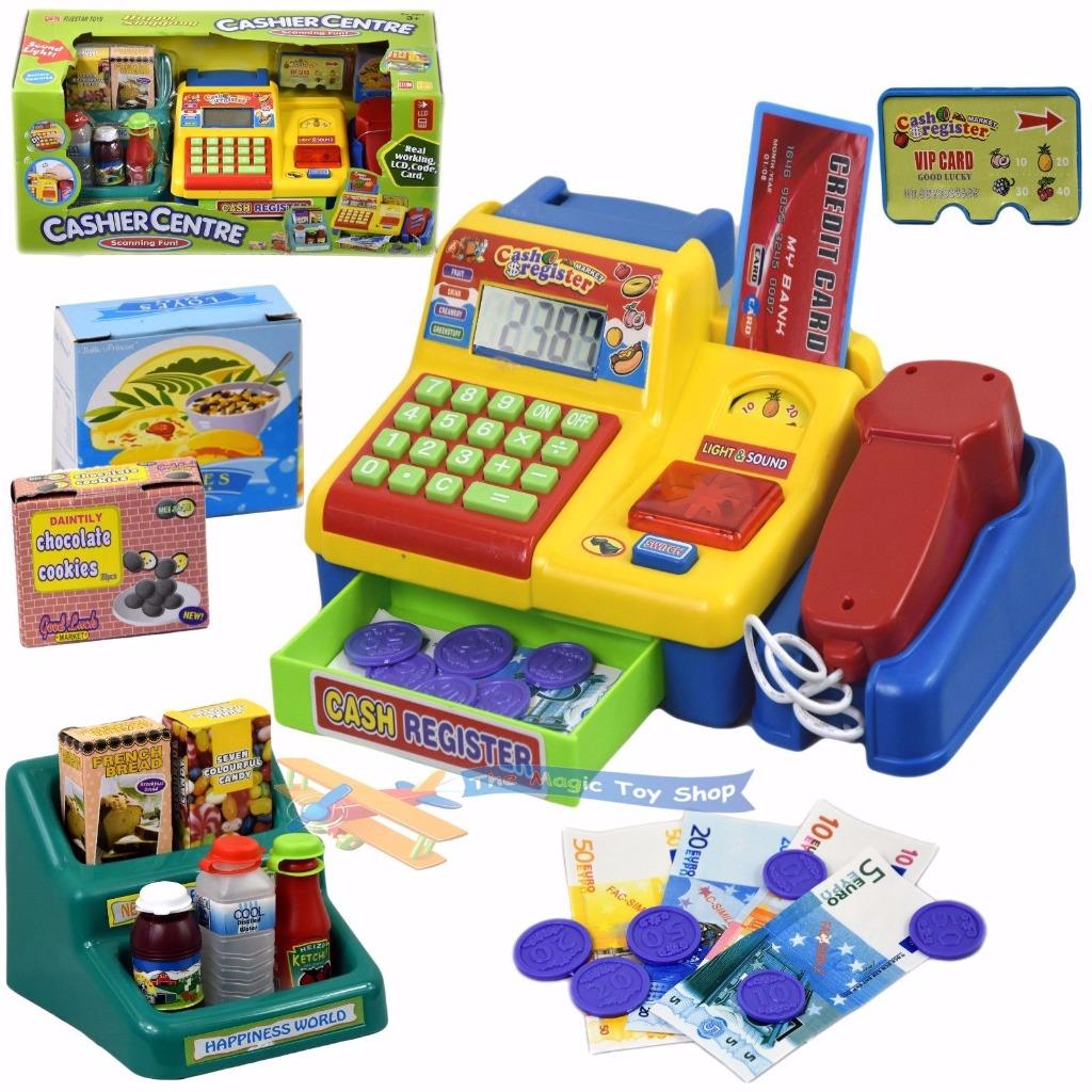 Electronic Till Cash Register Toy Shop Supermarket Pretend Play Food