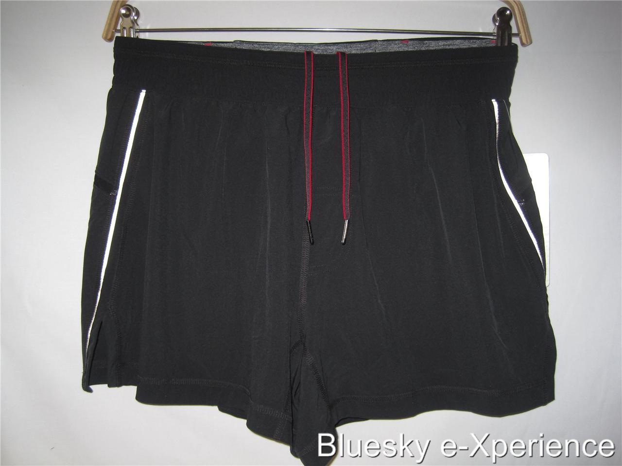 Lululemon MENS RUNNING SHORTS Black Workout Exercise Training Yoga