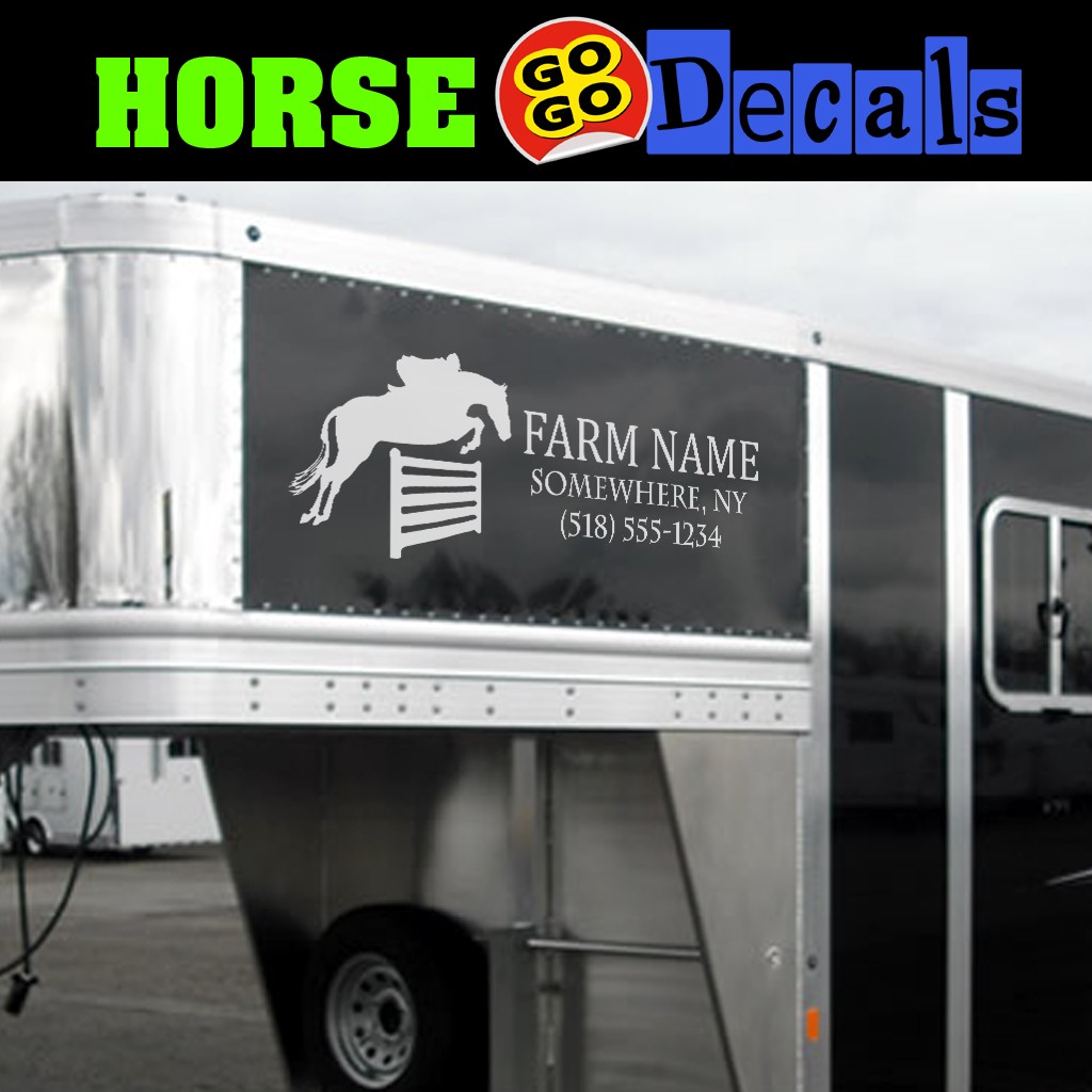Horse trailer lettering, Horse trailer, Farm Decals, Farm Truck name