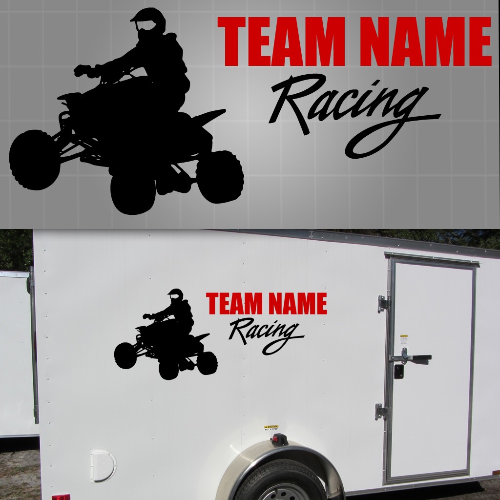 ATV Race Team Graphic, Quad Sticker, ATV Trailer Decal 22" x 48" eBay