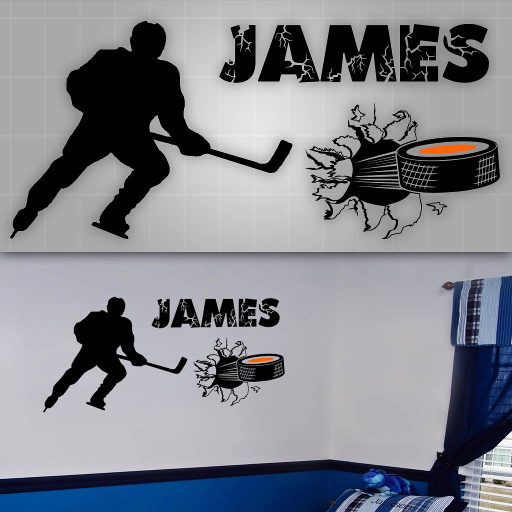 Hockey Wall Quote, Hockey players room decor,Hockey Wall decal