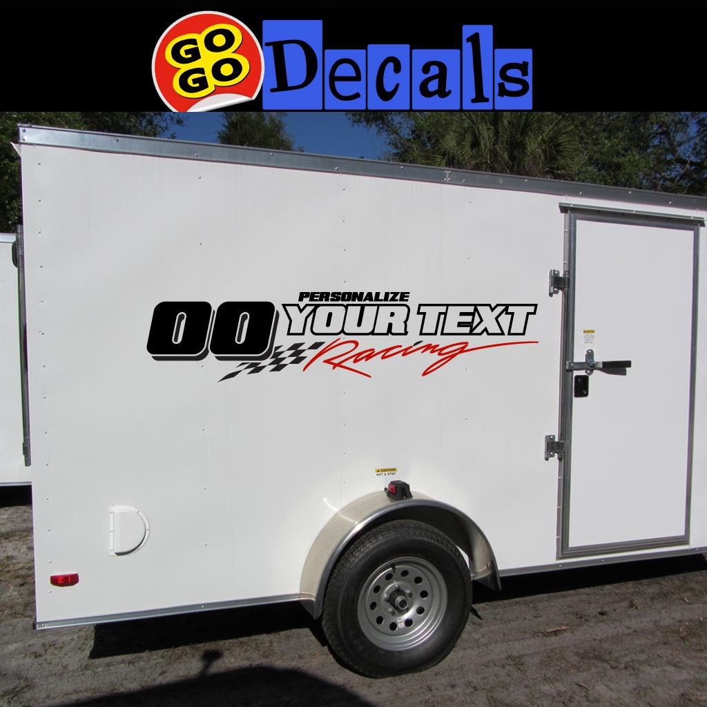 Personalized Racing Decals, Custom Racing Sticker, Race Trailer