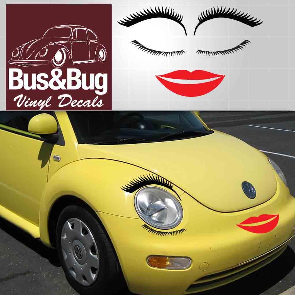Volkswagen Eyelashes, VW Bug Lashes and Lips, Beetle VW ...