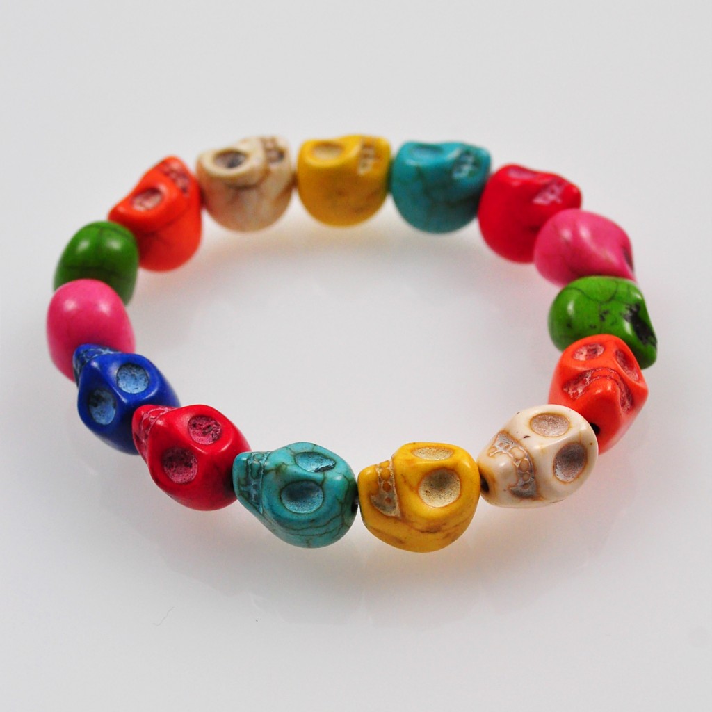 [UK SELLER] Friendship NEW Shamballa Skull PUNK Style Multi-Colour Bracelet