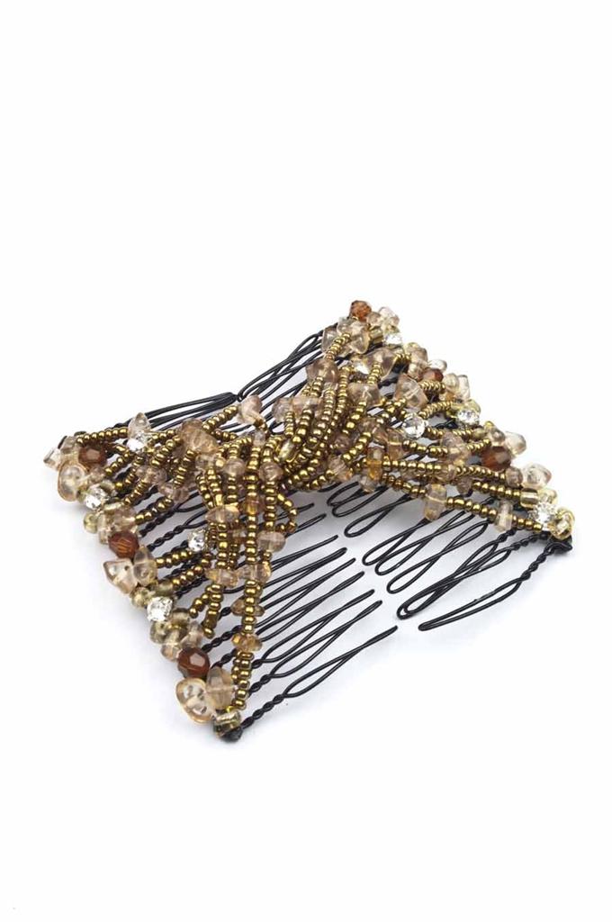 [UK SELLER] Easy Magic Beads Double Hair Comb Clip Stretchy Hair Combs Clips