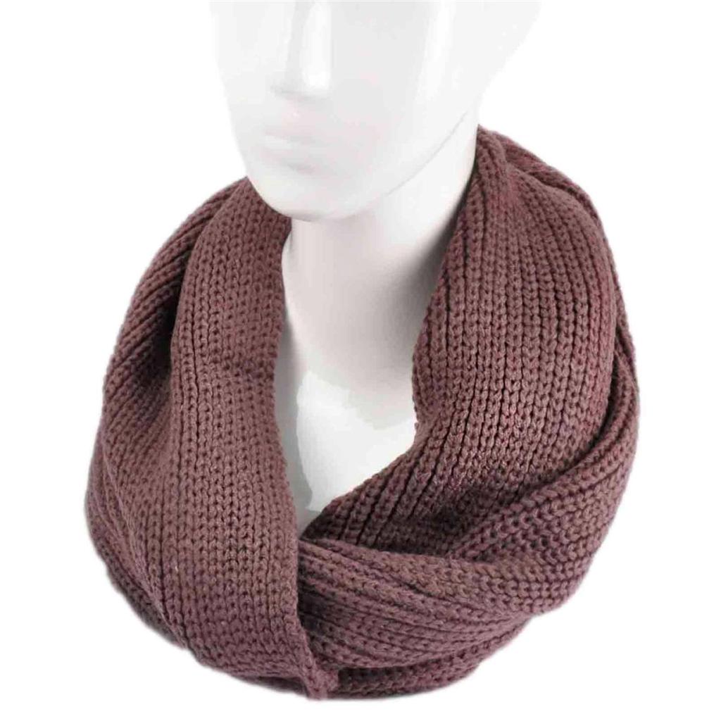Ladies Fashion Knitted Snood Warm Winter Two Tone Cowl Knit Infinity
