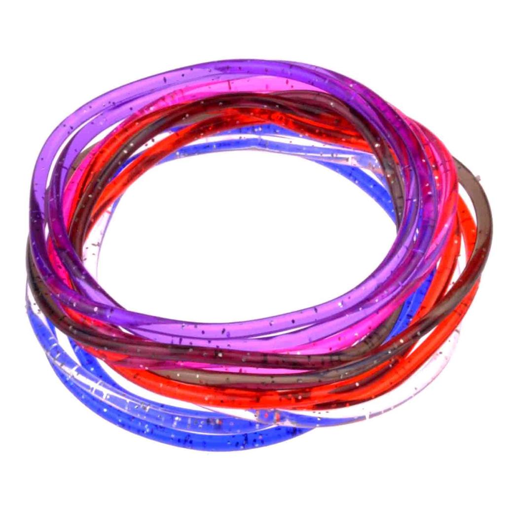 12X Gummy Bands Bracelets Gummy Wristband Bangle Jelly Rubber Shag Band